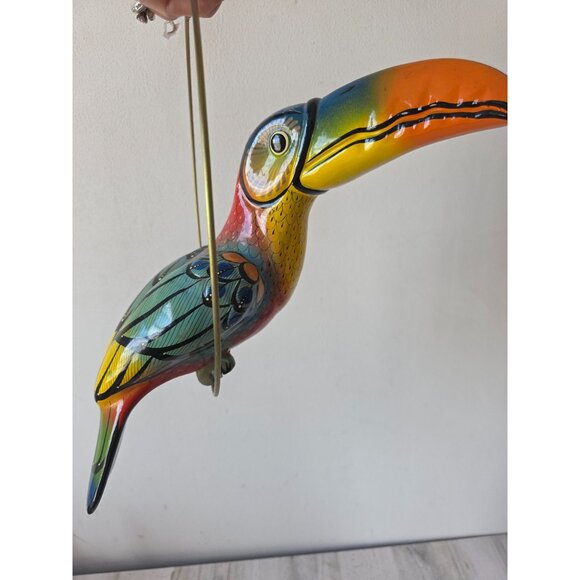 Vintage toucan ceramic Mexico hanging bird parrot decor tropical life-size lifel - Picture 2 of 13